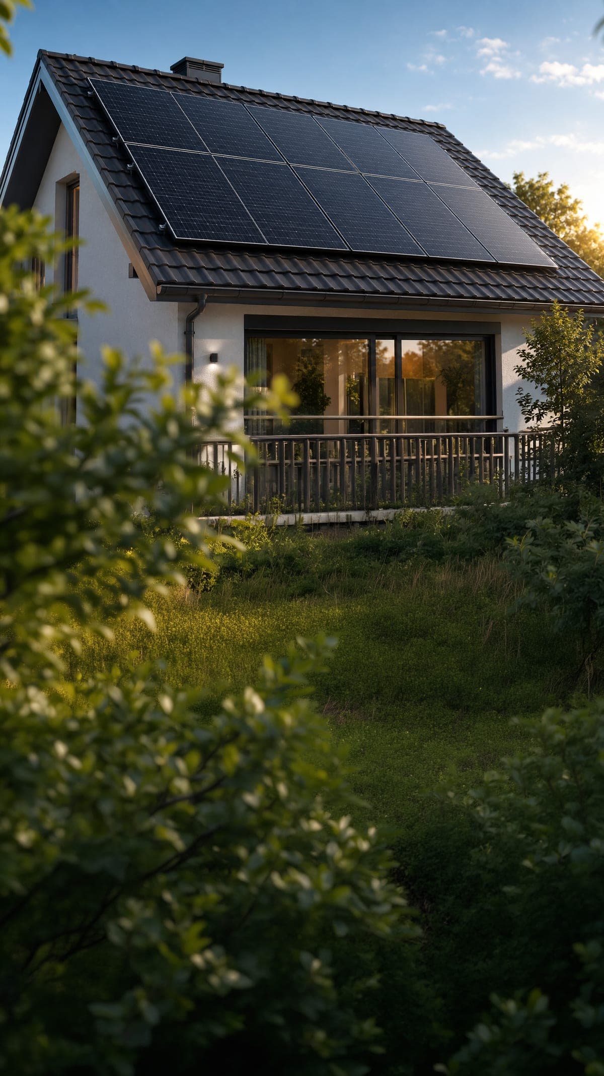 Einfamilienhaus mit Photovoltaikanlage auf dem Dach